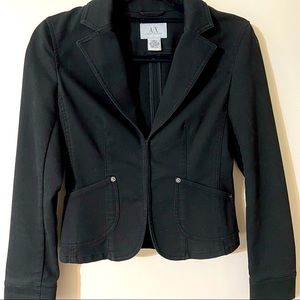 Armani Exchange A|X Black Ribbed Blazer Size XS